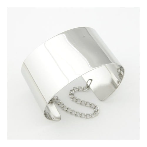 Silver Bold Glossy Surface Bracelet-Fashion Bracelets & Bangles-StylinArts