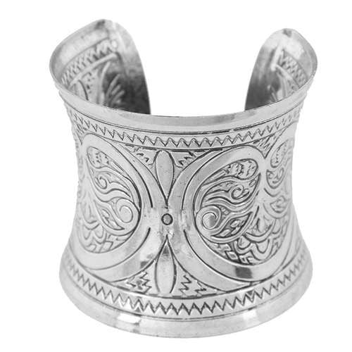 Silver Engraved Vintage Bangle-Fashion Bracelets & Bangles-StylinArts