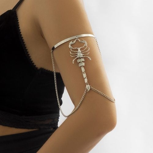 Silver Scorpion Tassel Bracelet-Fashion Bracelets & Bangles-StylinArts