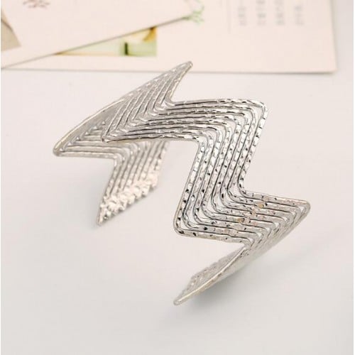 Silver Wave Pattern Unique Bracelet-Fashion Bracelets & Bangles-StylinArts