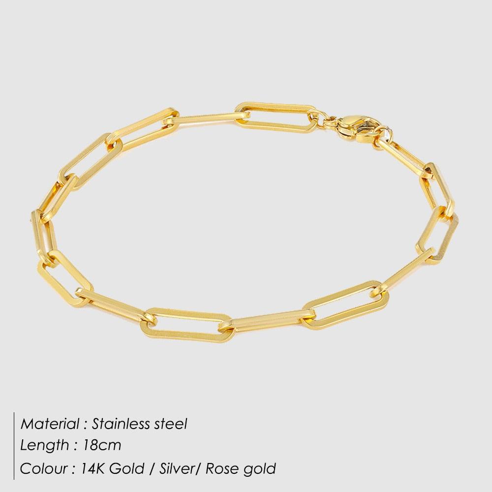 Curb Cuban Link Chain Stainless Steel Bracelets-Fashion Bracelets & Bangles-StylinArts