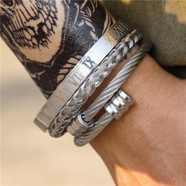 Stainless Steel Men Bracelet-Fashion Bracelets & Bangles-StylinArts