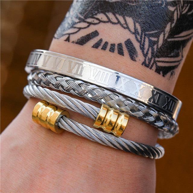 Stainless Steel Men Bracelet-Fashion Bracelets & Bangles-StylinArts