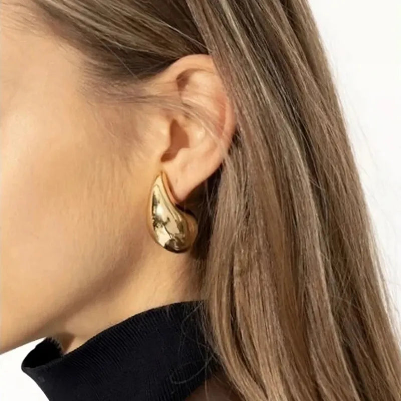 Chunky Dome Drop Earrings-Fashion Earrings-StylinArts