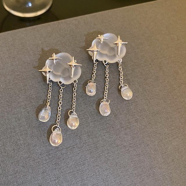 Geometric Clouds Water Drop Earrings-Fashion Earrings-StylinArts