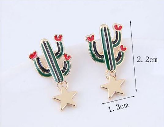 Cactus Star Studs-Fashion Earrings-StylinArts