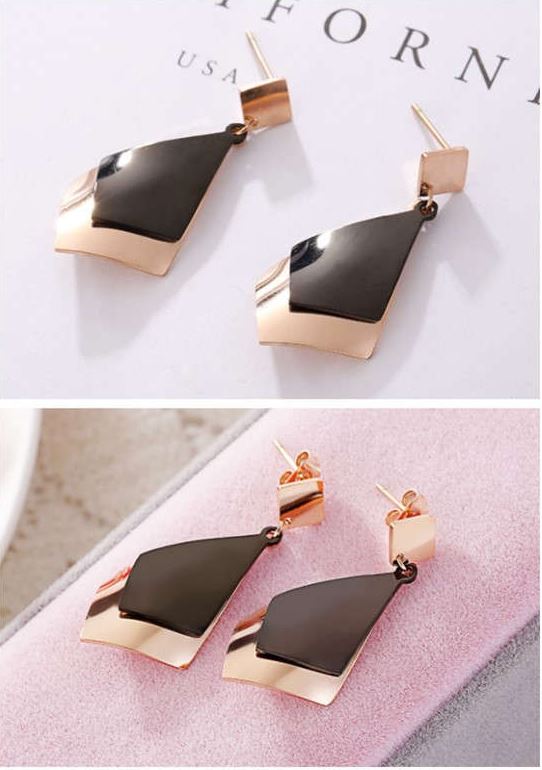 Dual Colors Geometric Earrings-Fashion Earrings-StylinArts