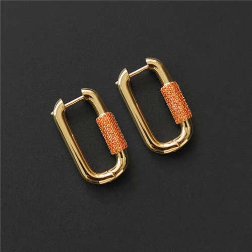 Orange Lock Hoops-Fashion Earrings-StylinArts