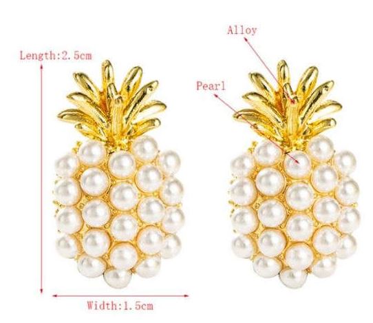 Pineapple Pearl Studs-Fashion Earrings-StylinArts