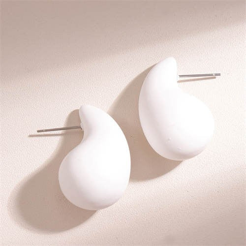 Serenity Drops: Minimalist White Waterdrop Earrings-Fashion Earrings-StylinArts