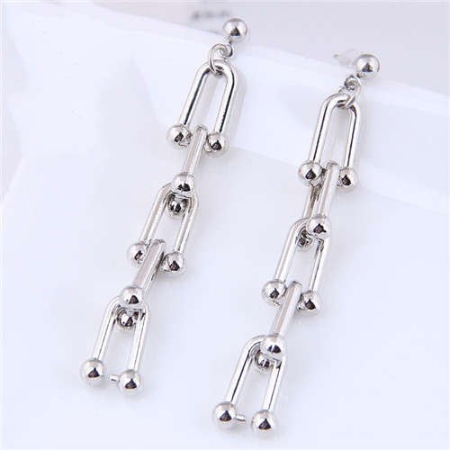 Silver Silver Lure Long Chains-Fashion Earrings-StylinArts
