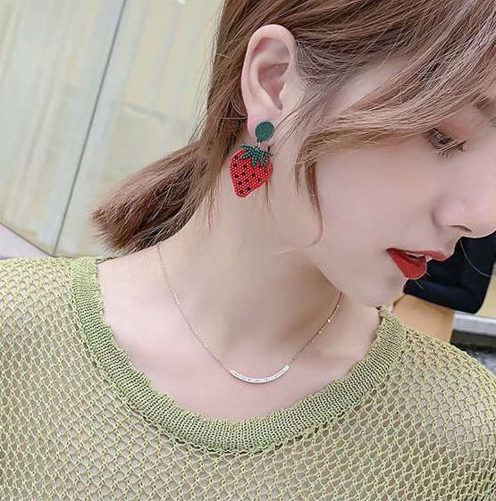 Sweet Strawberry Earrings-Fashion Earrings-StylinArts