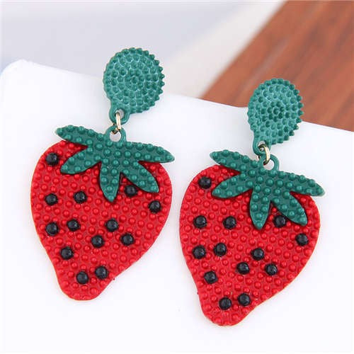 Sweet Strawberry Earrings-Fashion Earrings-StylinArts