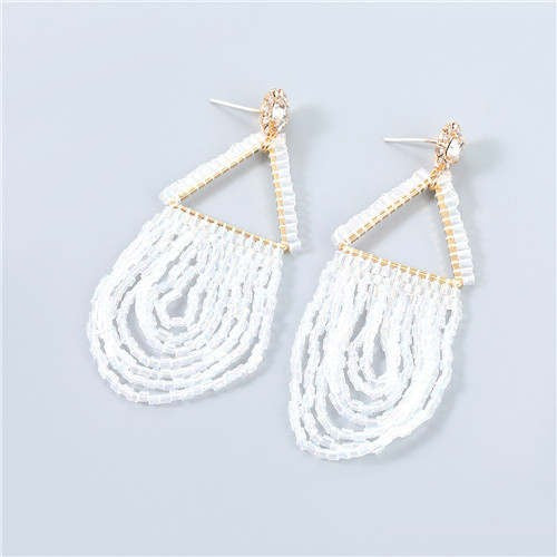 Triangle Beads Tassel Earrings-Fashion Earrings-StylinArts