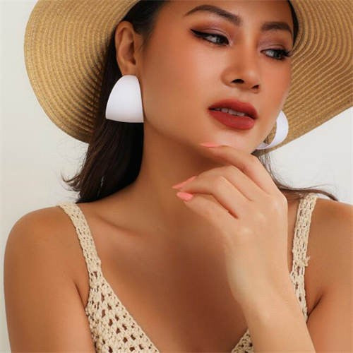 White Circle Candy Earrings-Fashion Earrings-StylinArts