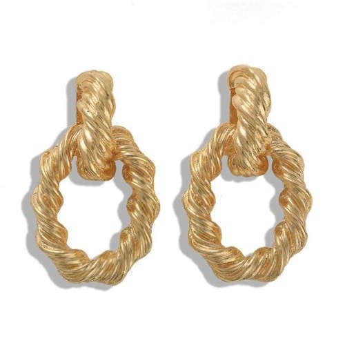 Gilded Nautical Rope Hoops-Fashion Earrings-StylinArts