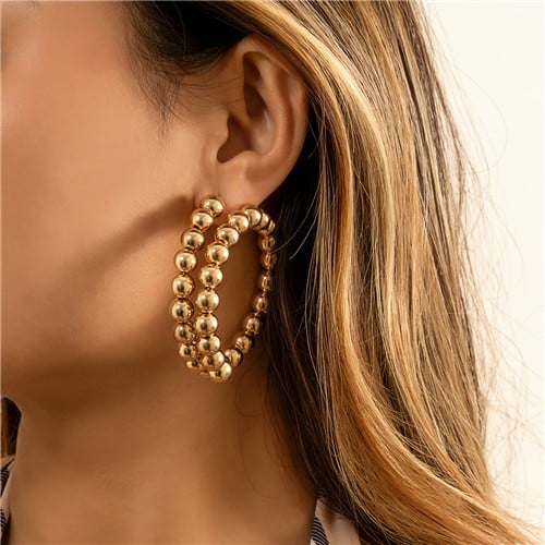 Golden Bold Twist Statement Hoops-Fashion Earrings-StylinArts