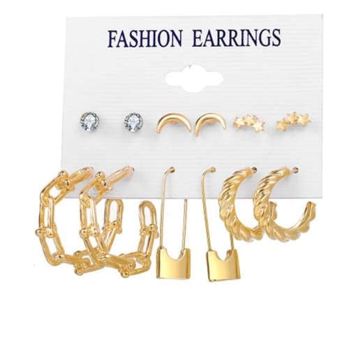 Midas Touch Fashion Pin Set-Fashion Earrings-StylinArts