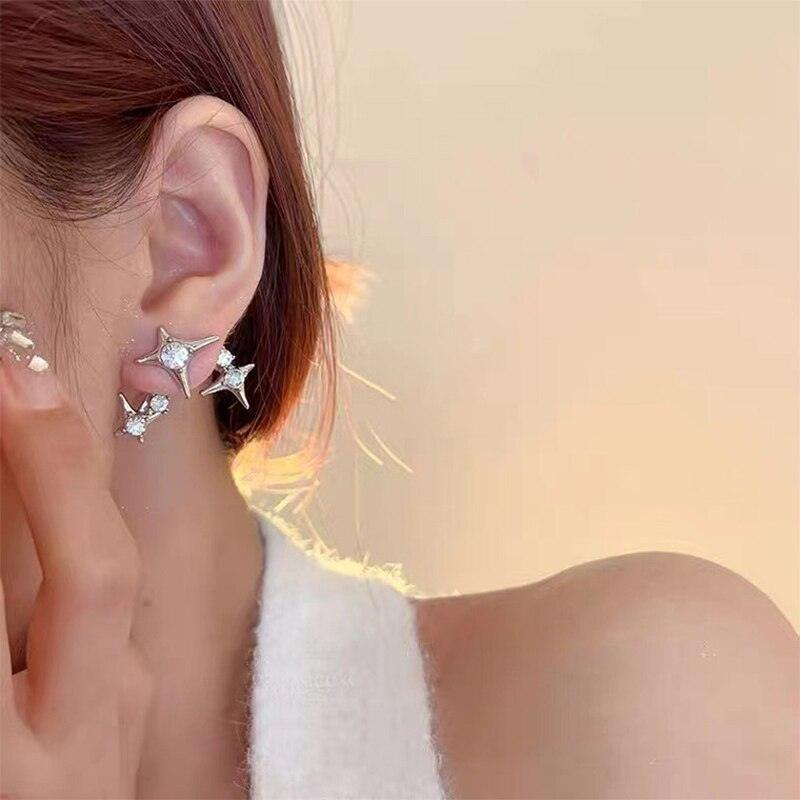 Cross Star Crystal Earrings-Fashion Earrings-StylinArts