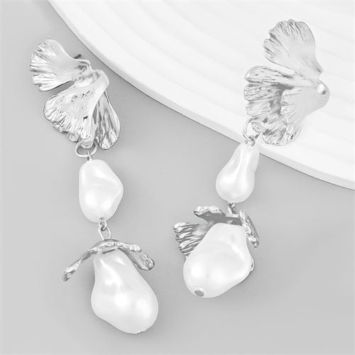 Floral Whimsy Pearl Drops-Fashion Earrings-StylinArts