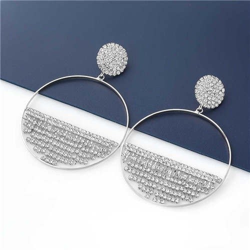 Glistening Crescent Semicircle Hoops-Fashion Earrings-StylinArts