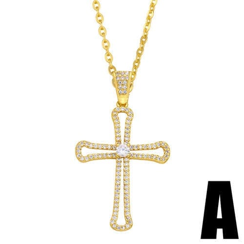 Cross Zirconia A: U.S. Hip-hop Necklace-Fashion Necklaces-StylinArts