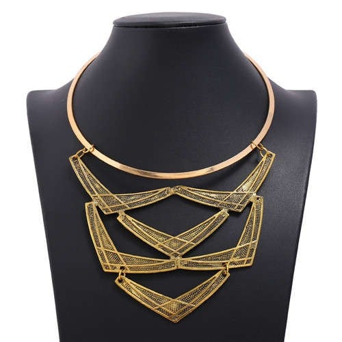 Geometric Art: Vintage U.S. Fashion Necklace-Fashion Necklaces-StylinArts