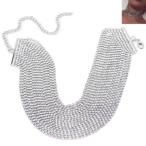 Glossy Silver: Square Unique Necklace-Fashion Necklaces-StylinArts