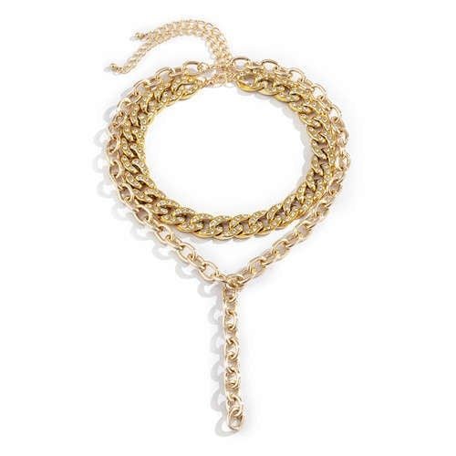 Layered Gold: Dual Hip-hop Chain Necklace-Fashion Necklaces-StylinArts