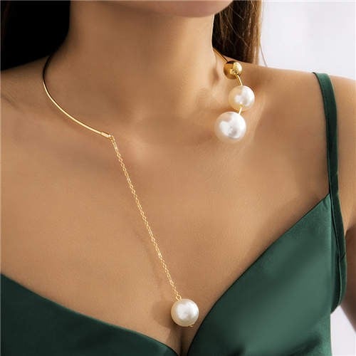 Pearl Glow: Big Open-end Choker-Fashion Necklaces-StylinArts