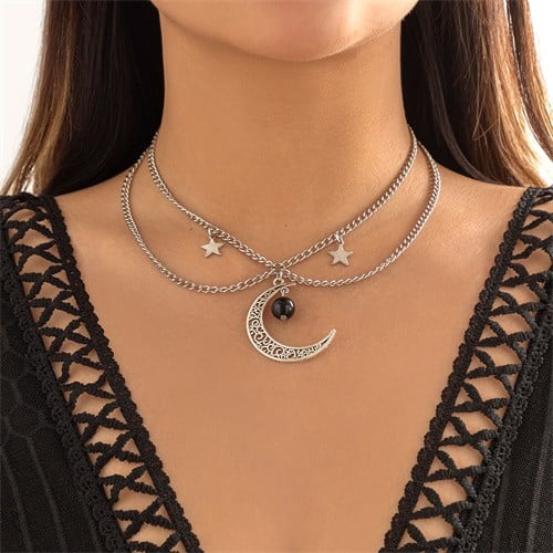 Star-Moon Charm: Unique Tassel Necklace-Fashion Necklaces-StylinArts