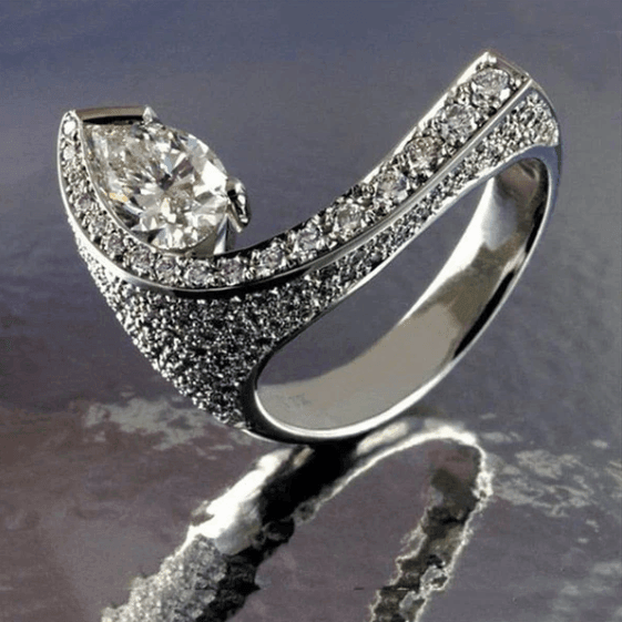 Crystal Water Drop Stone Ring-Fashion Rings-StylinArts