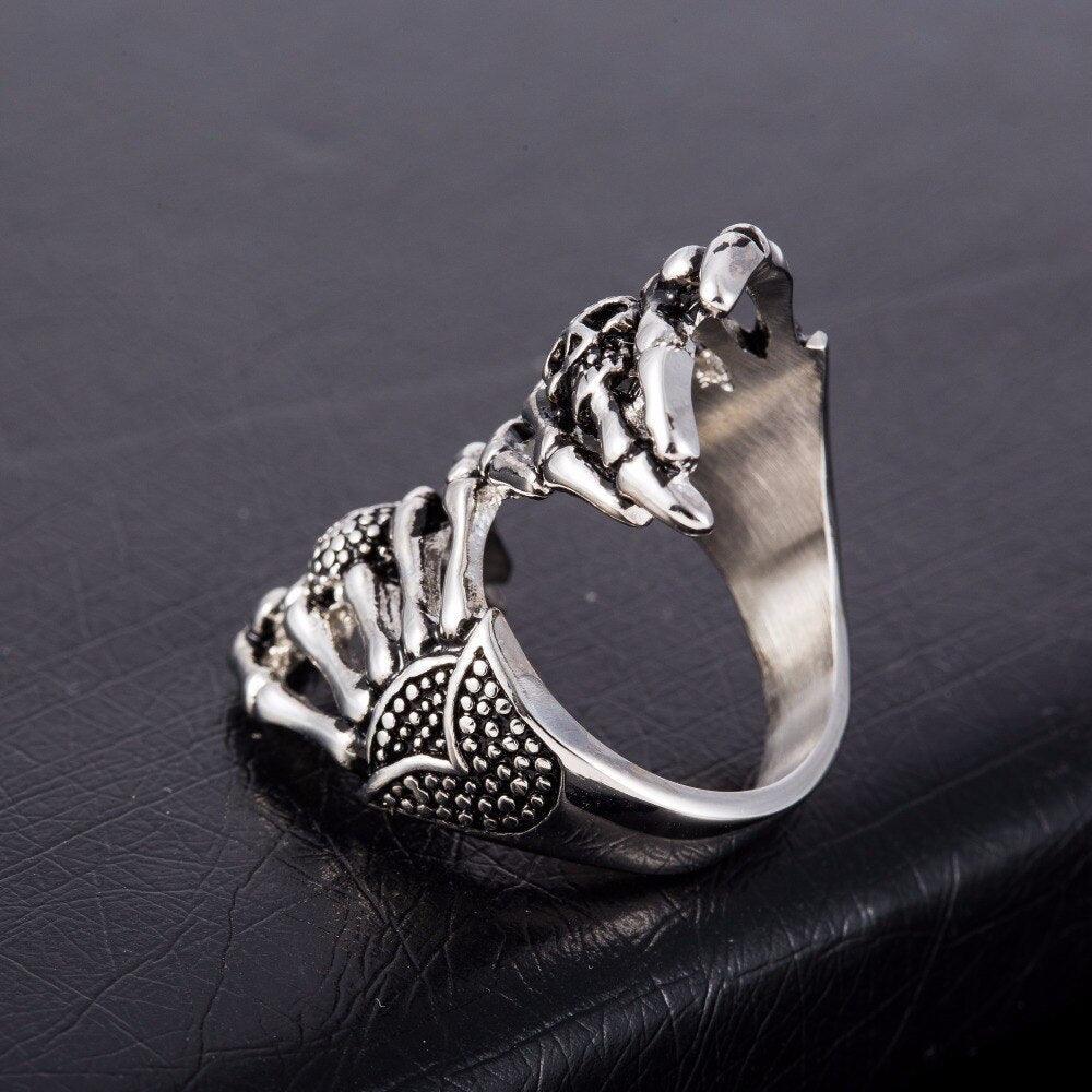 Stainless Steel Skull Ring-Fashion Rings-StylinArts