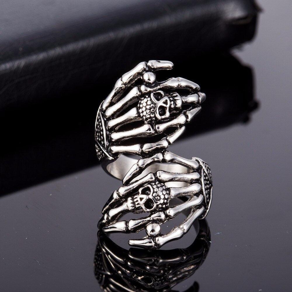 Stainless Steel Skull Ring-Fashion Rings-StylinArts