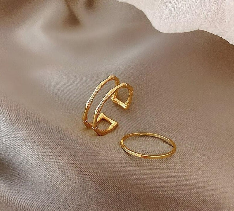 Bamboo Ring Set-Fashion Rings-StylinArts