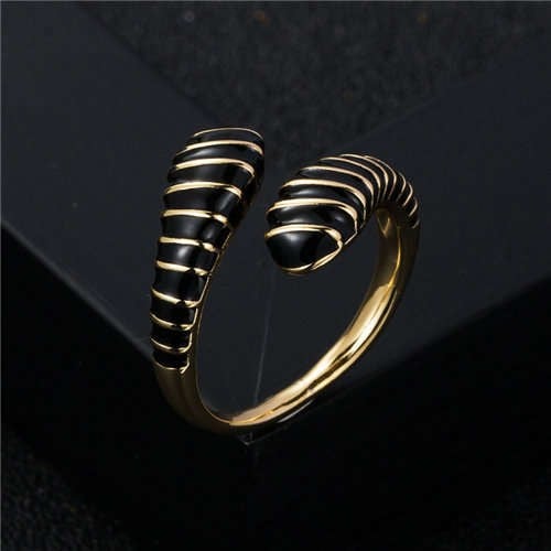 Cobra Noir: Creative Open-end Costume Ring-Fashion Rings-StylinArts