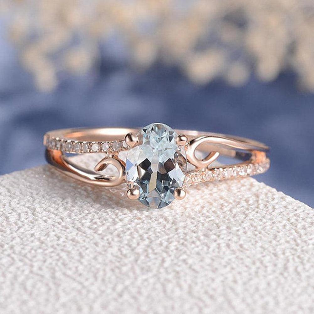 Alluring Aquamarine Ring-Fashion Rings-StylinArts