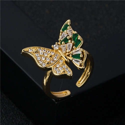 Butterfly Brilliance: Cubic Zirconia Statement Ring-Fashion Rings-StylinArts