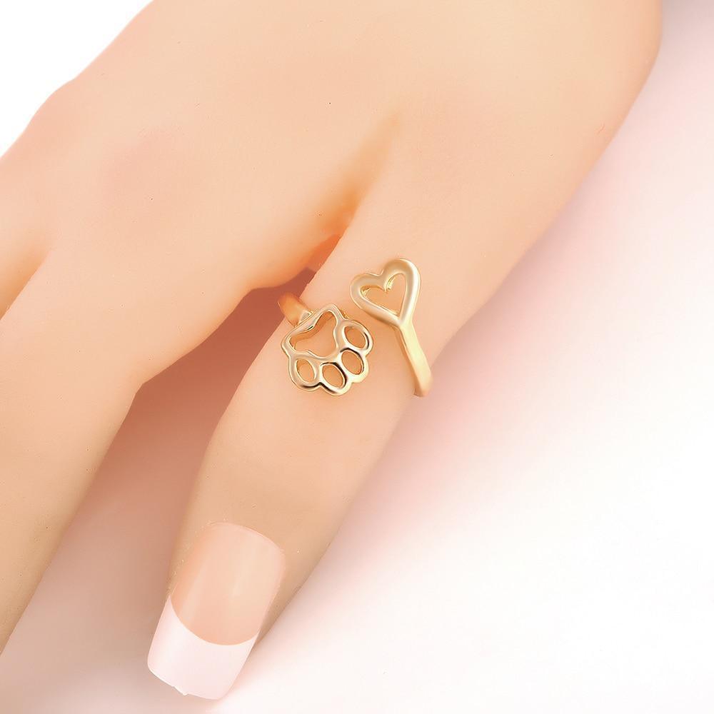 Paw Heart Ring-Fashion Rings-StylinArts