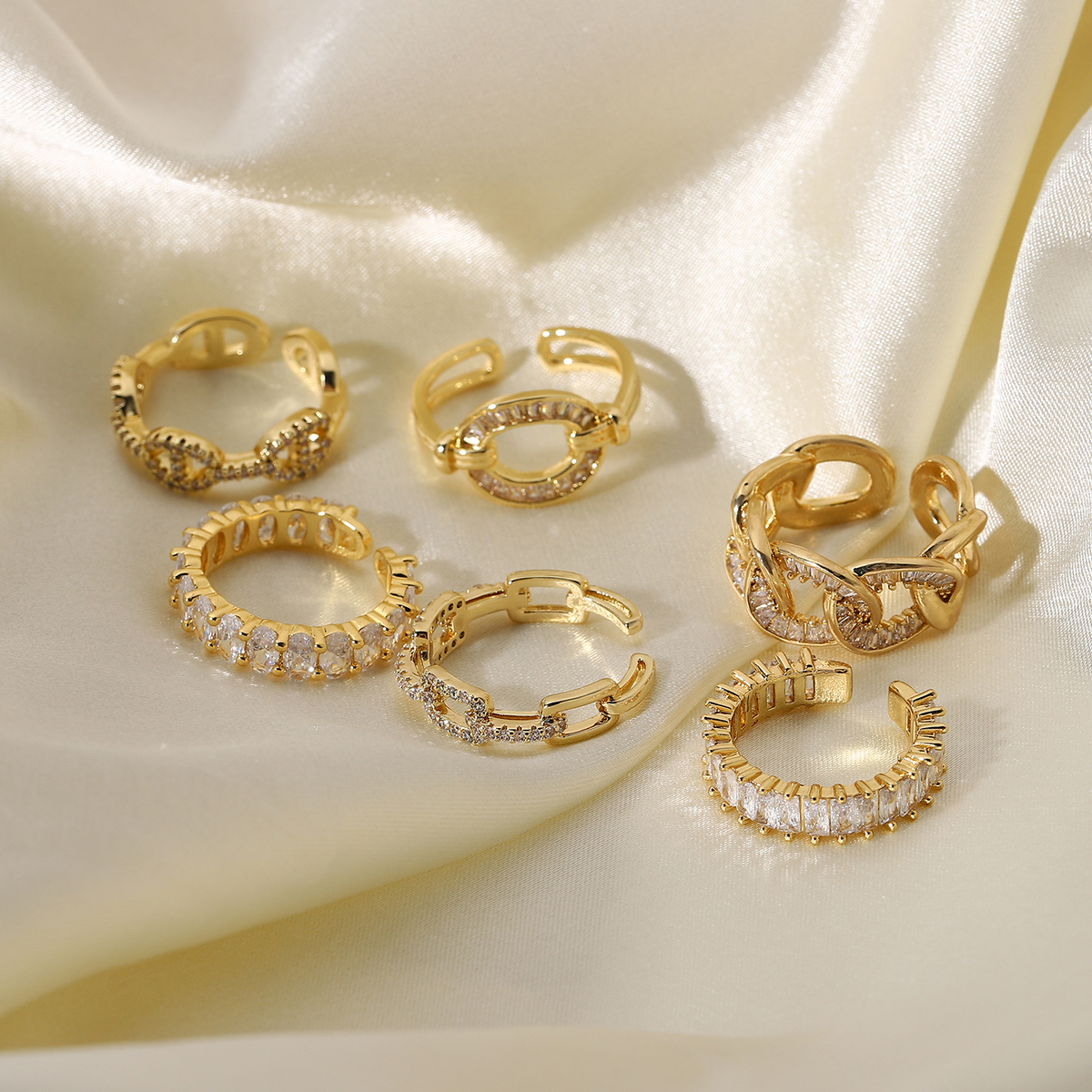 Open Shiny Stone Ring-Fashion Rings-StylinArts