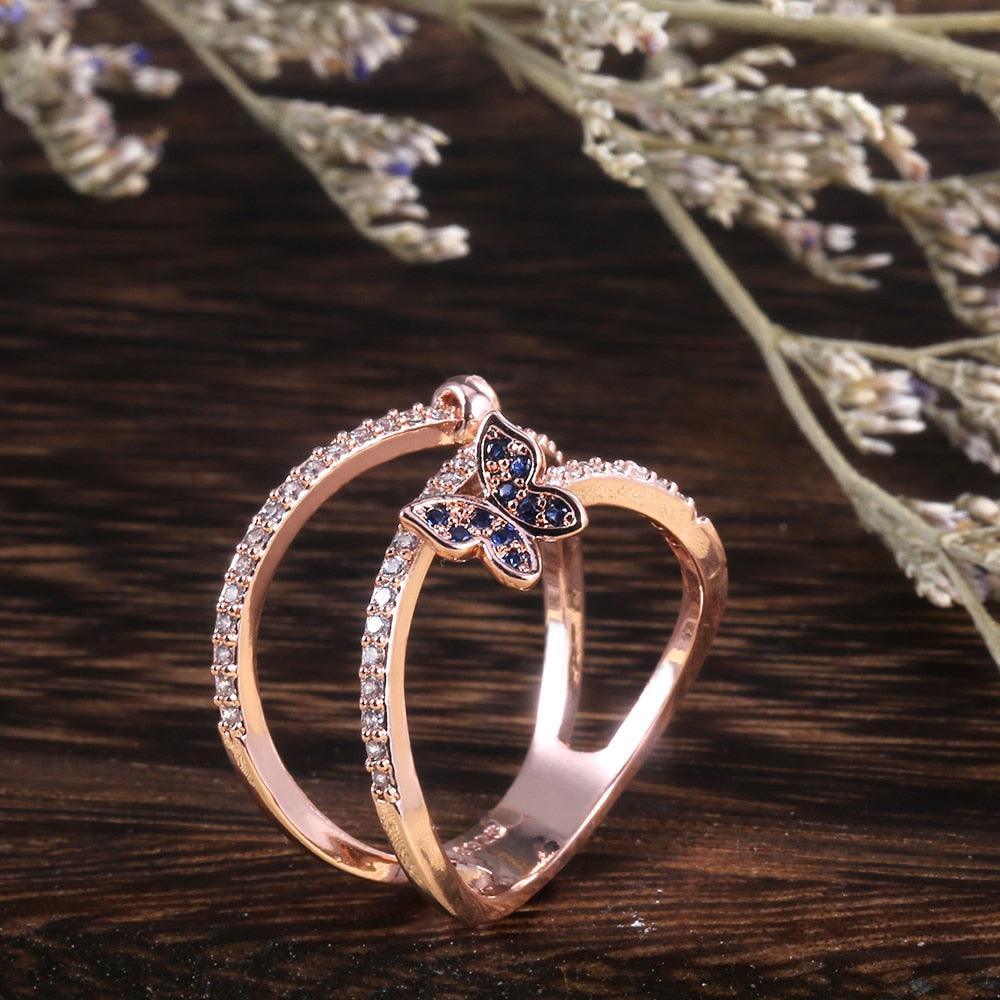 Butterfly Shaped Ring-Fashion Rings-StylinArts