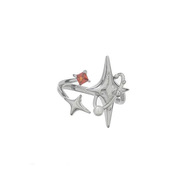 Star Cross Adjustable Ring Set-Fashion Rings-StylinArts