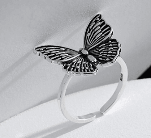 Vintage Silver Angel Wings Metal Ring-Fashion Rings-StylinArts