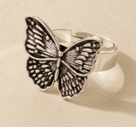 Vintage Silver Angel Wings Metal Ring-Fashion Rings-StylinArts
