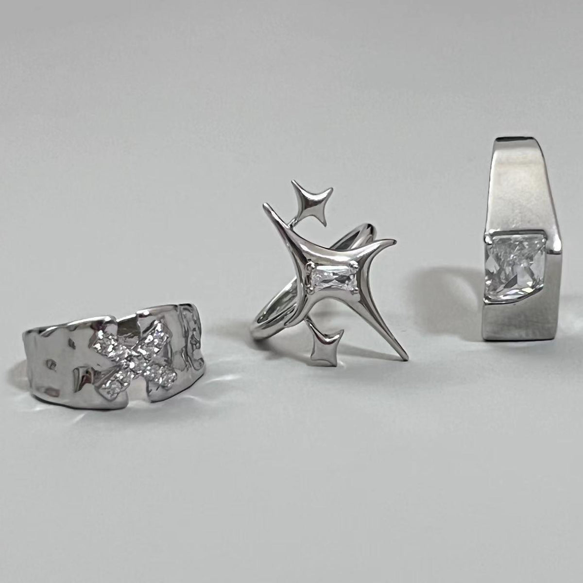 Shiny Unisex Crystal Rings-Fashion Rings-StylinArts