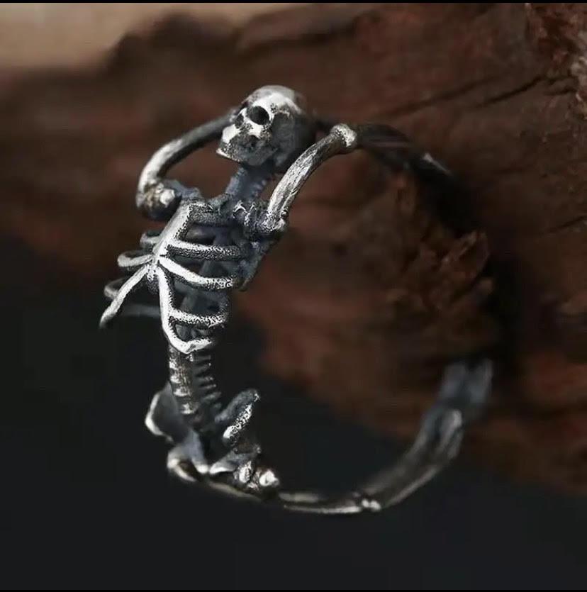 Mens Skeleton Ring-Fashion Rings-StylinArts