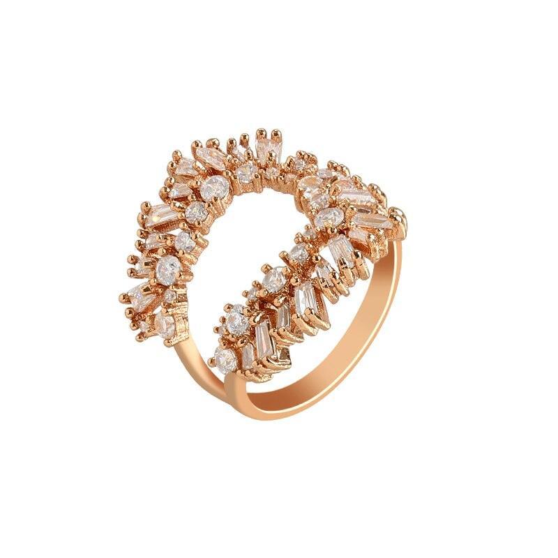 Crystal Opening U-ring for Women-Fashion Rings-StylinArts