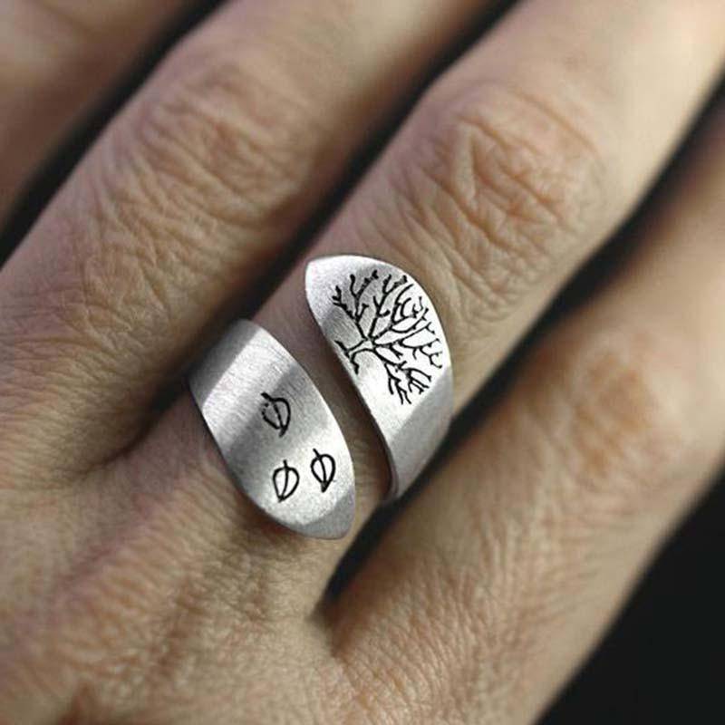 Tree of Life Silver Color Ring-Fashion Rings-StylinArts