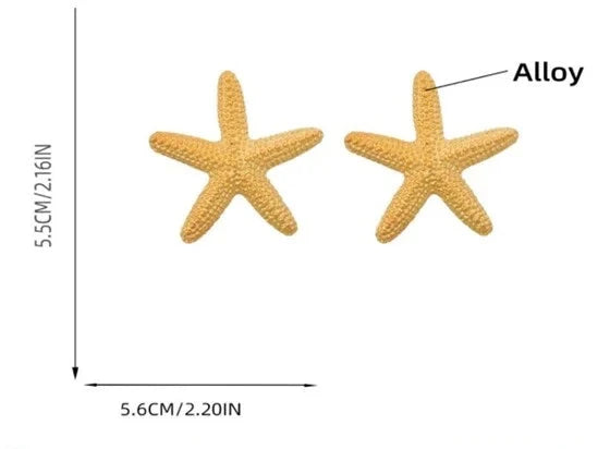 Radiance of the Ocean: Handcrafted Starfish Golden Earrings-Fashion Earrings-StylinArts