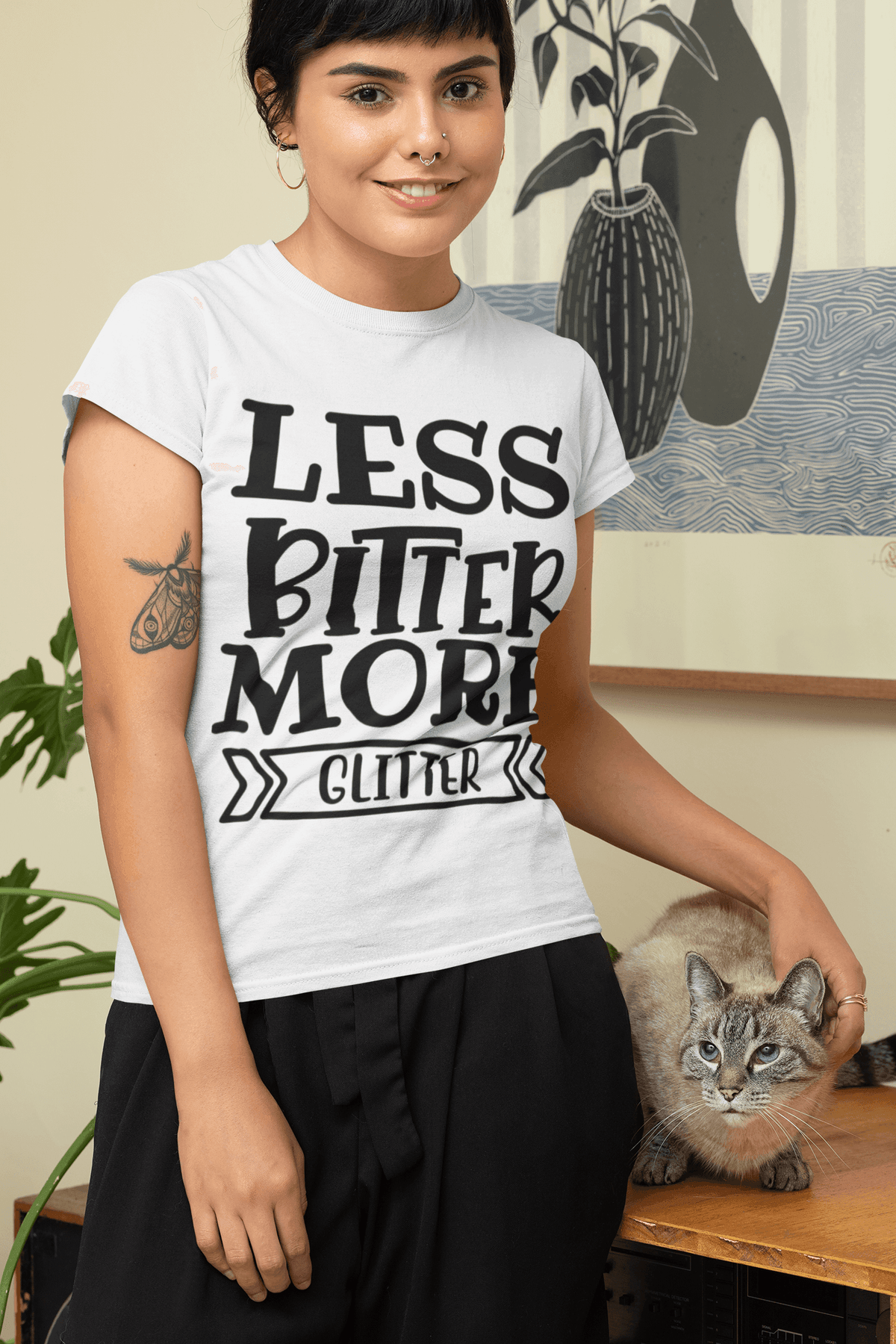Less Bitter More - Glitter T-shirt-Regular Fit Tee-StylinArts
